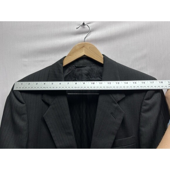 Oleg Cassini Men’s 38R? Pants 43 Waist Black Pinstripe Suit - Picture 9 of 15